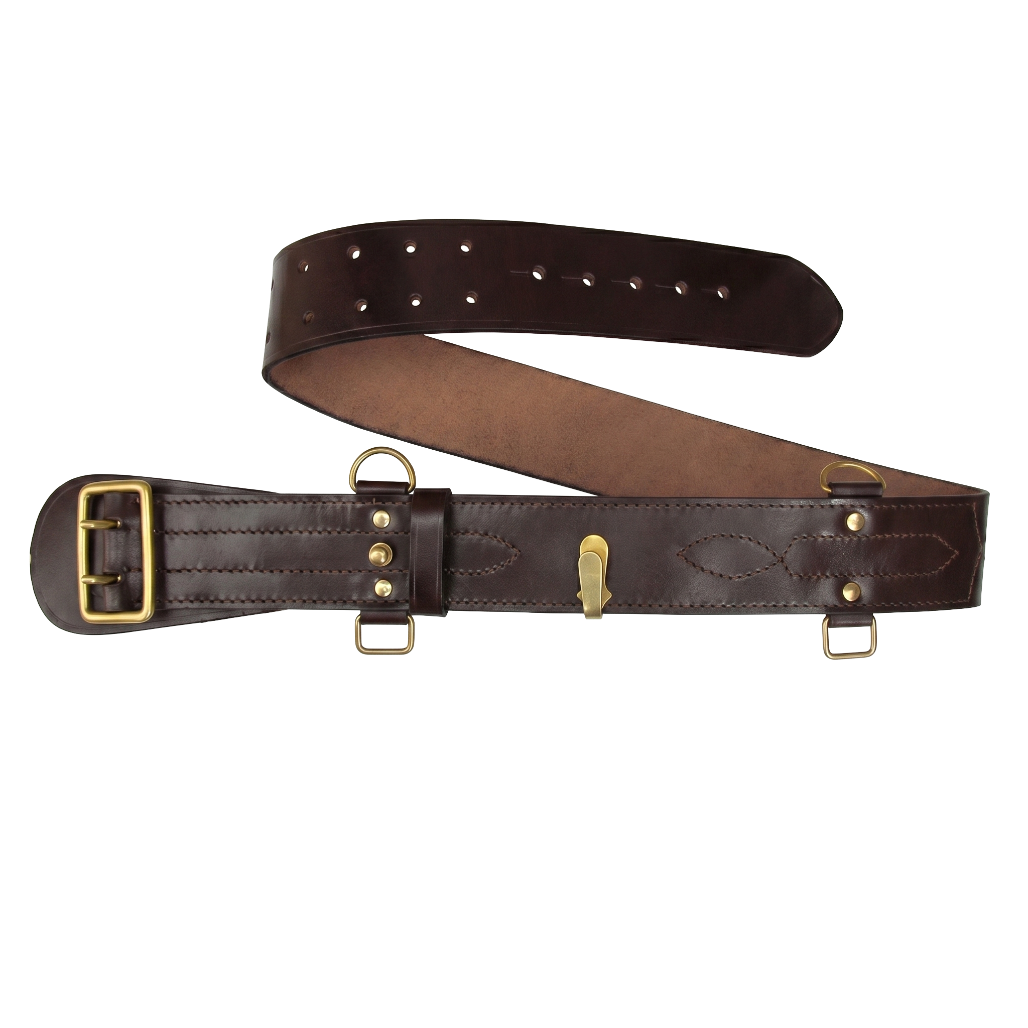Leather Sam Browne Belt Brown