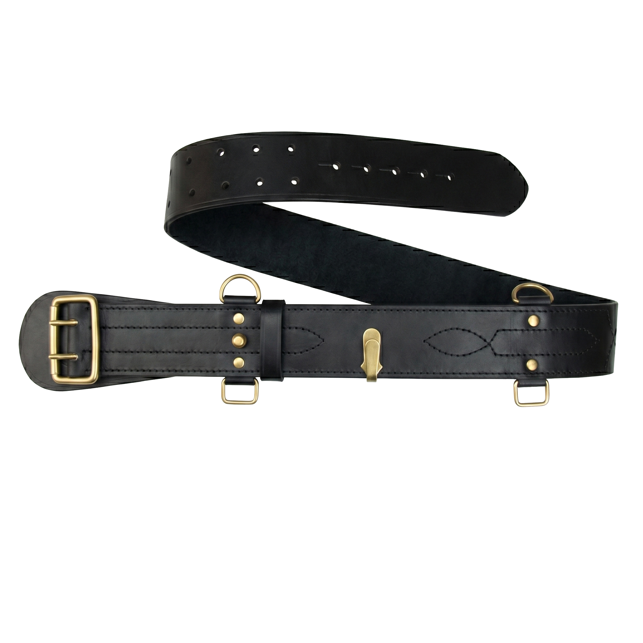 Leather Sam Browne Belt Black