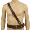 Leather Sam Brown Shoulder Strap and Belt Set Brown