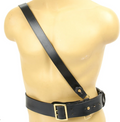 Leather Sam Brown Shoulder Strap and Belt Set Black
