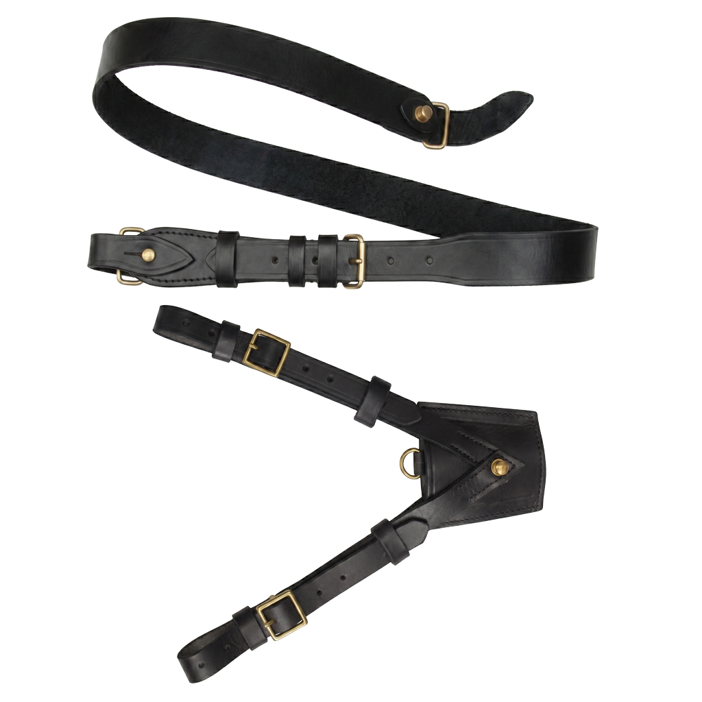 Sam Brown Belt, Sword Frog and Sword Knot Set, Black, Large