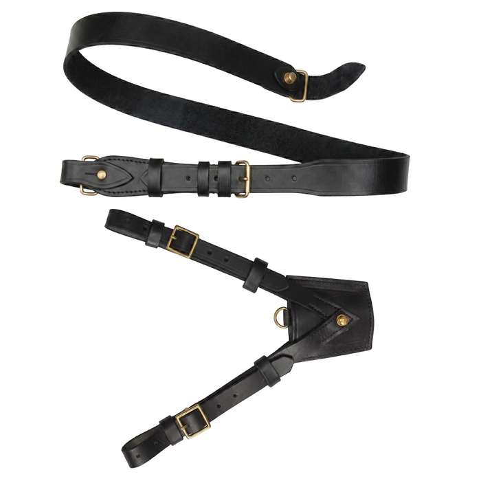 Sam Brown Belt, Sword Frog and Sword Knot Set, Black, Large