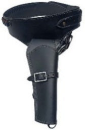 Leather Western Plain Single Black, Large Size