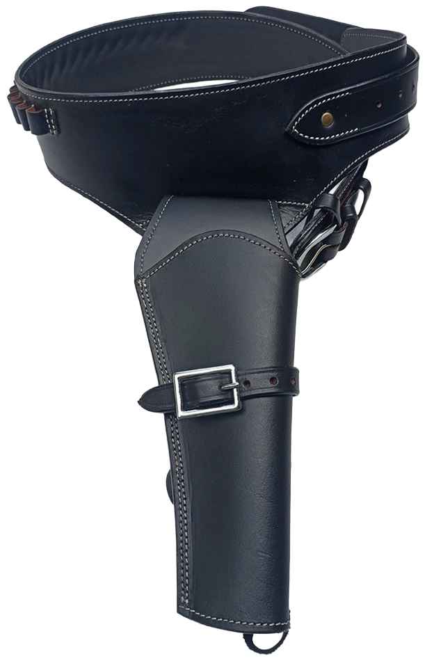 Leather Western Plain Single Black