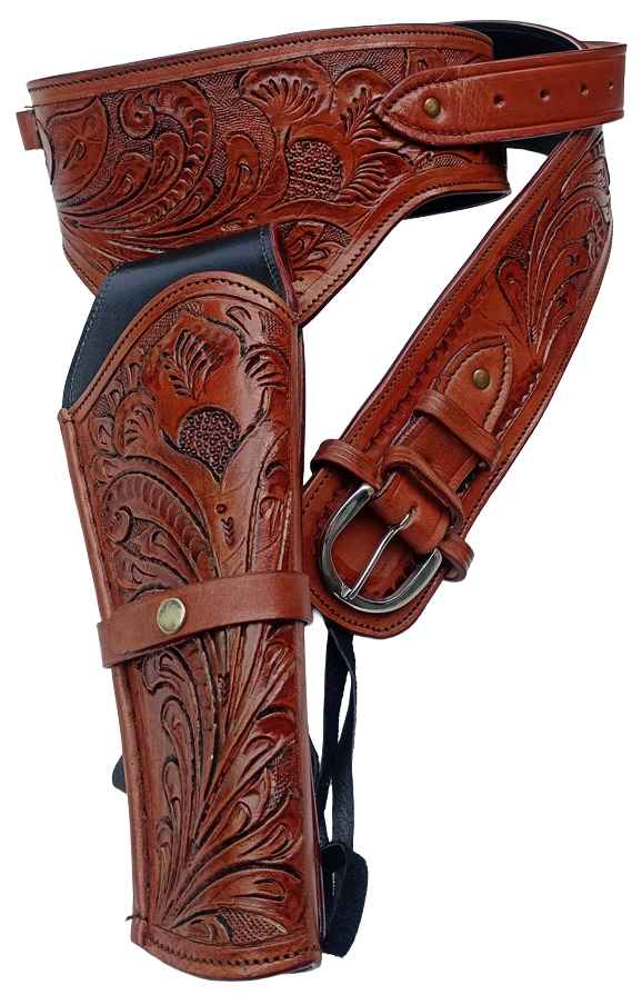 Leather Western Emboss Single Brown