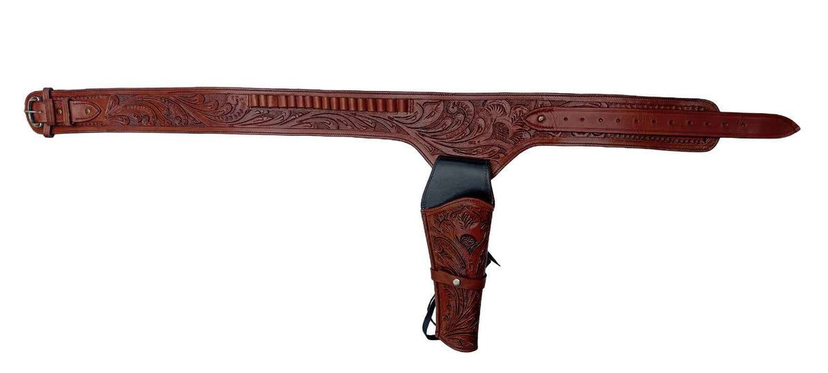 Leather Western Emboss Single Brown