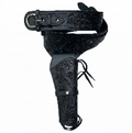 Leather Western Emboss Single Black, Large Size