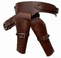 Leather Western Plain Double Brown, Large Size
