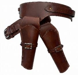 Leather Western Plain Double Brown, Large Size