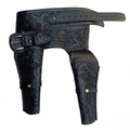 Leather Western Emboss Double Black, Large Size