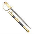Letter Opener Navy Officer’s  Miniature Sword with Sheaths (Flat packed felt line and table stand included)