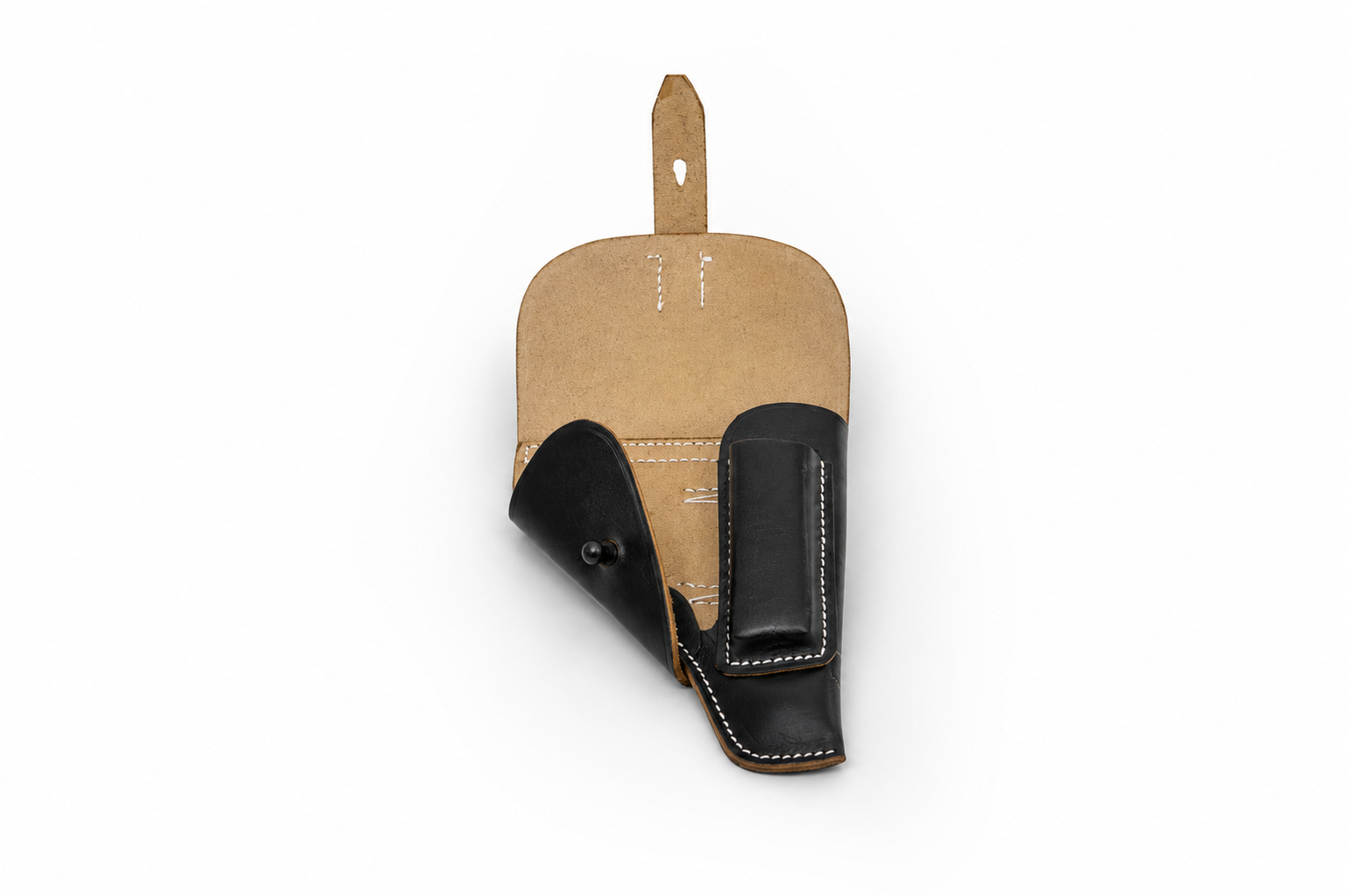 11-01-Mil-14 Leather holster high power black50 brown50