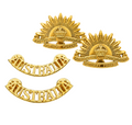 Aust. Shoulder Title (Gold) with Rising Sun V3 in sleeve - 1914-18 - 1939-45