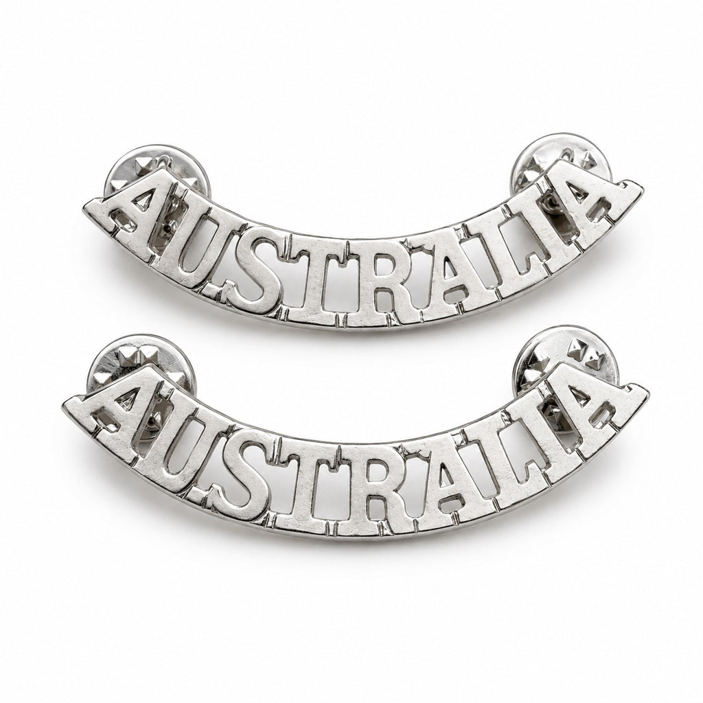 Aust. Shoulder Title (Silver) with Rising Sun V3 in sleeve - 1950 - present