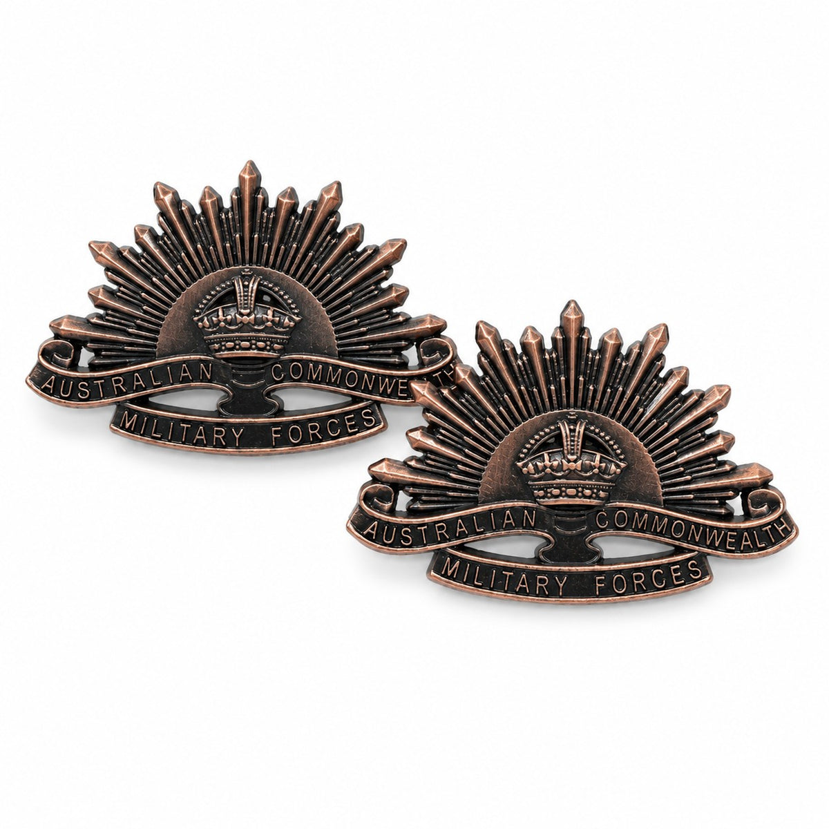 Aust. Shoulder Title (Bronze) with Rising Sun V3 in sleeve - 1914-18, 1939-45